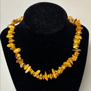 Genuine Baltic Amber Butterscotch Beaded Single Strand Necklace 16”